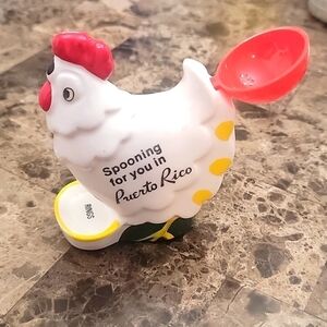 ✨️ Vintage 4” Chicken Measuring Spoon Holder farmhouse Personalized Puerto Rico